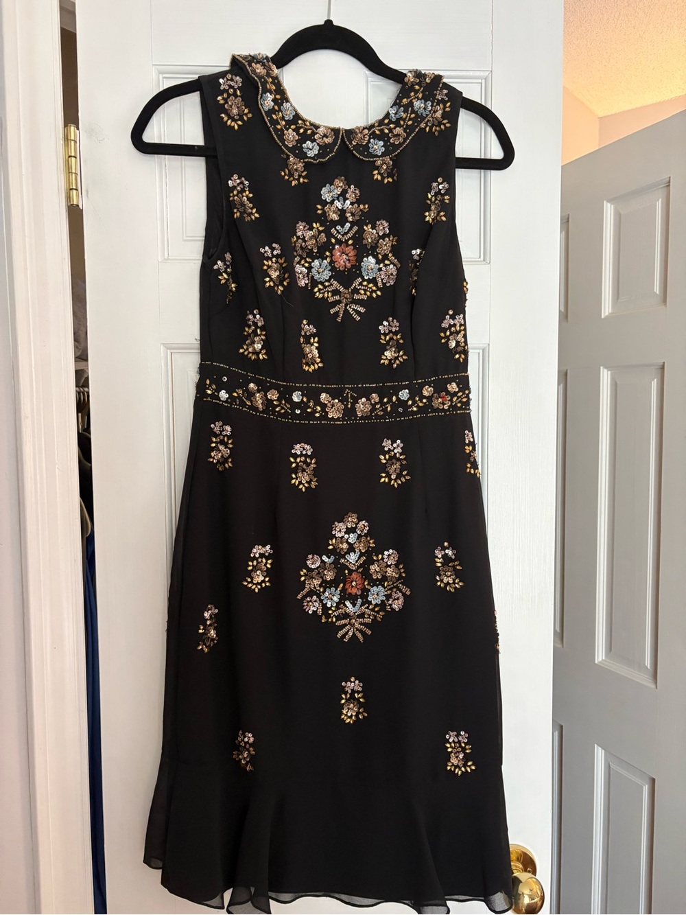 Dex Black Elegant Sequined Occasion Midi Dress